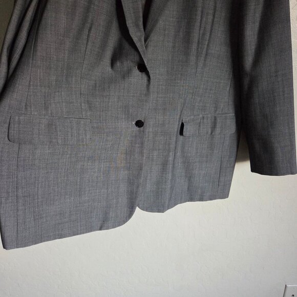 Ralph Lauren Wool Blend Blazer Jacket Grey Size Women's 22W Plus Career Work - Picture 4 of 10
